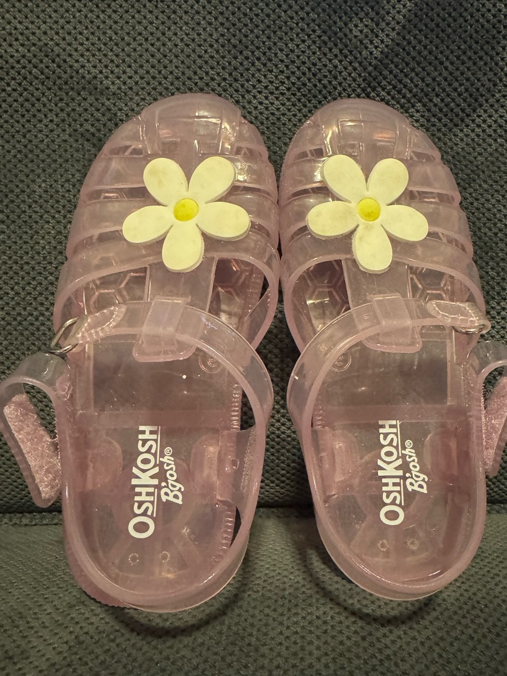 OshKosh B'gosh Light Pink Jelly Sandals with Daisy Accent